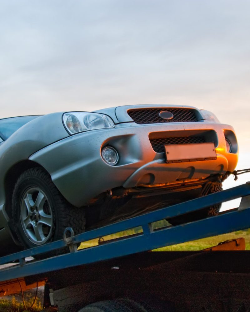 Car on the evacuator