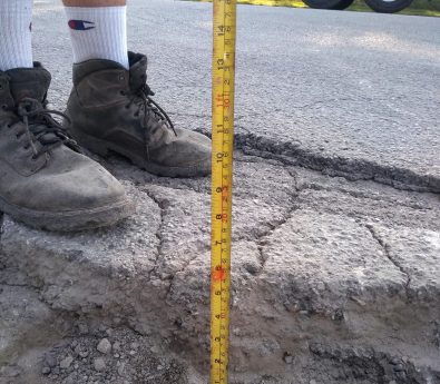 Measure asphalt depth